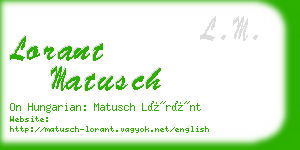 lorant matusch business card